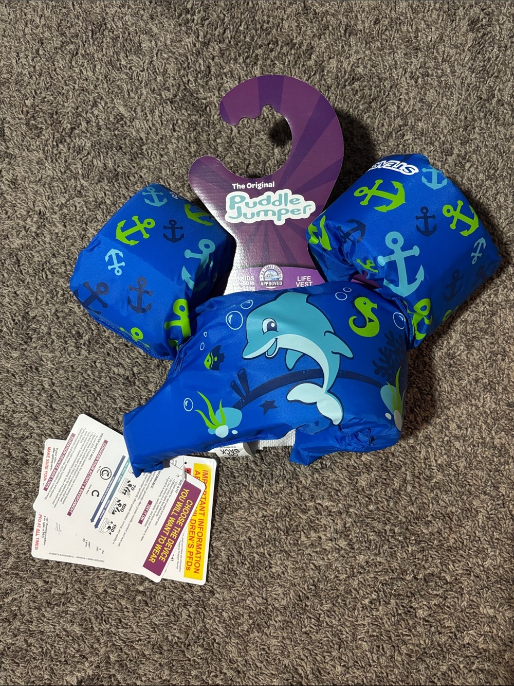 Jump Blue Dolphin & Anchor Puddle Jumper Swim Vest